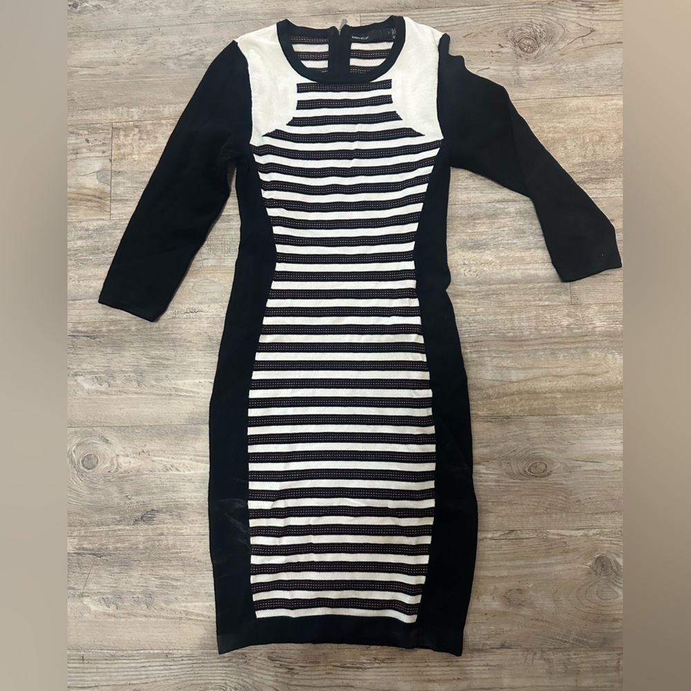 Karen Millen Black and White Striped Dress
